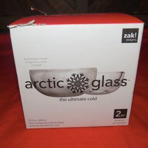 NEW Zak! Arctic Glass Bowl Set Ice cream bowl size